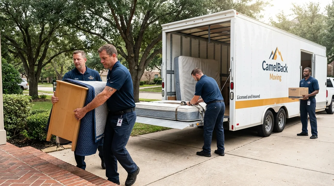 Crew loading residential truck for cross-state move from Mountain City, TN