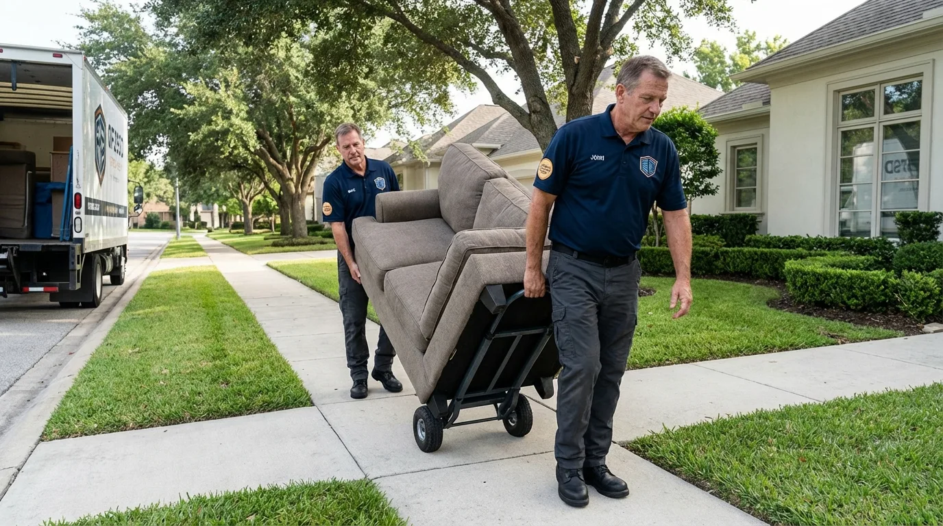 Local residential moving crew loading furniture in Mountain City, TN